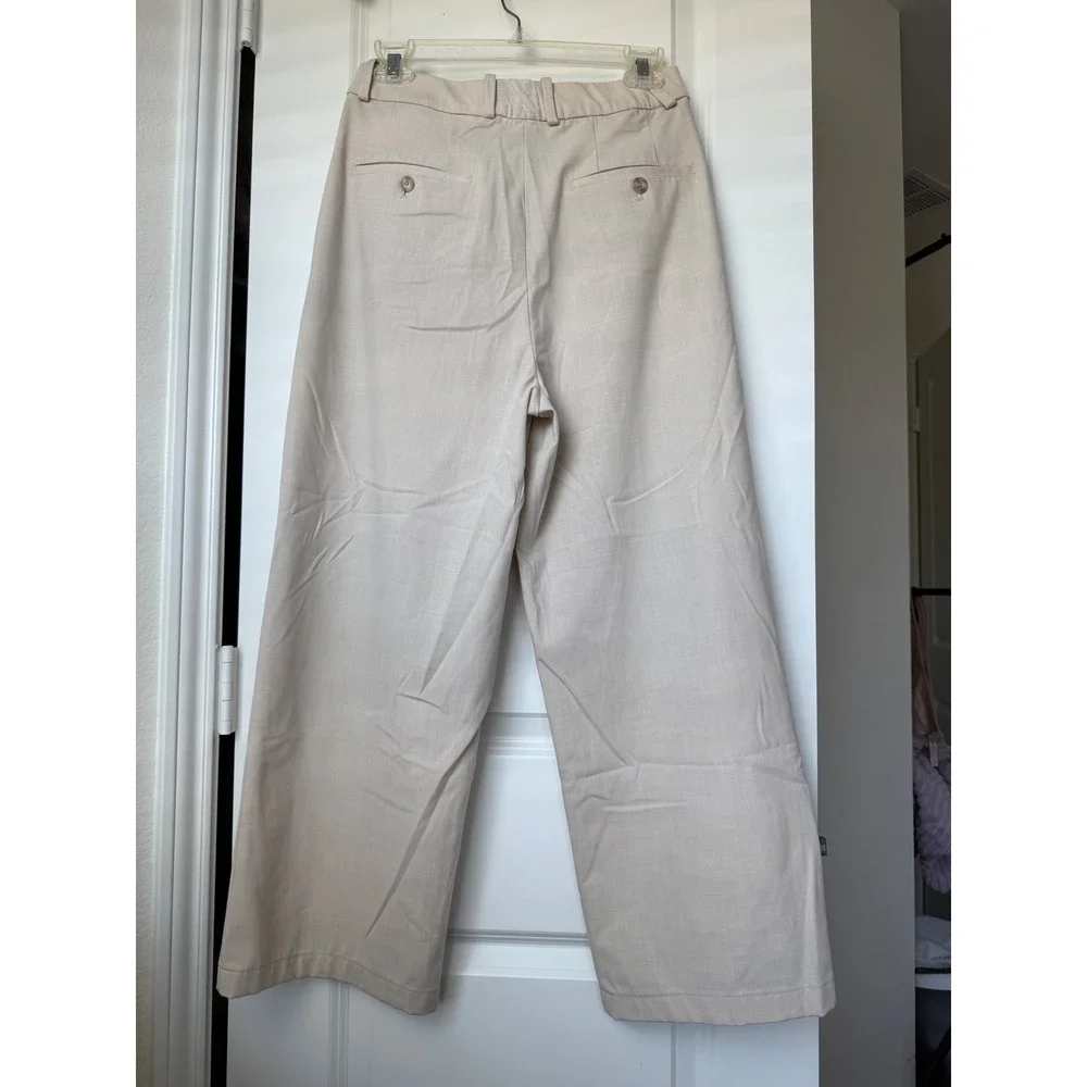Uniqlo Women's Wide Leg Dress Pants Black Beige Office Formal Boss Trousers S